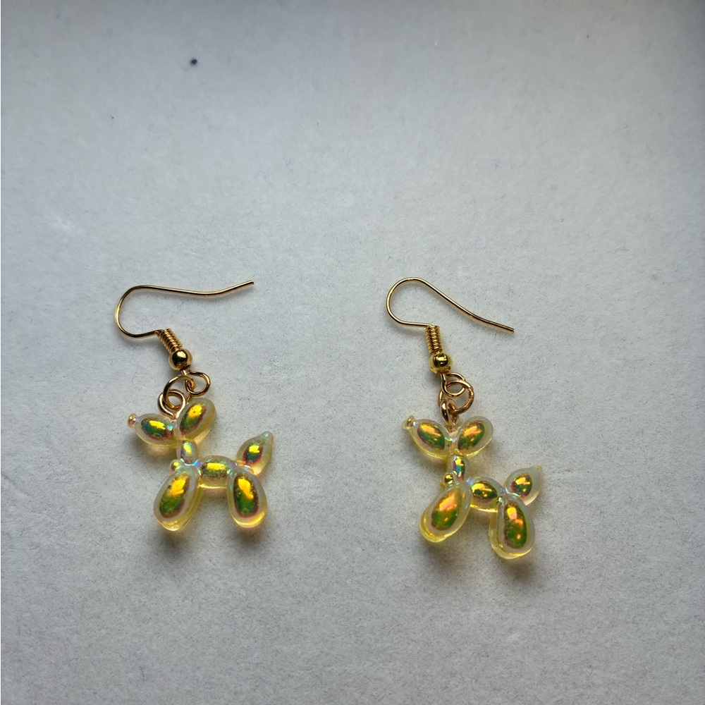 Gold Balloon Dog Earrings
